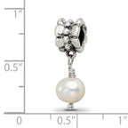 Sterling Silver 925 Dangle Bead with Freshwater Pearl Antique Finish