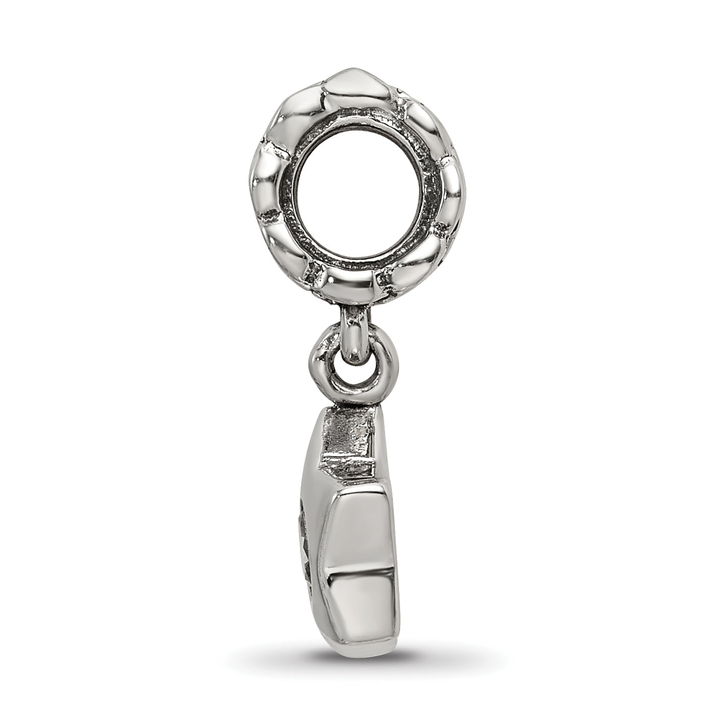 Sterling Silver 925 CZ Star Dangle Bead with Antiqued Finish Elegant Design Secondary image
