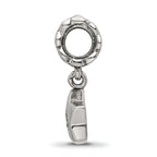 Sterling Silver 925 CZ Star Dangle Bead with Antiqued Finish Elegant Design