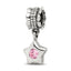 Sterling Silver Reflections Pink CZ Star Dangle Bead