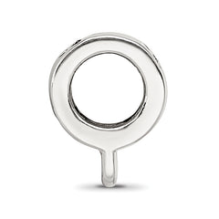 925 Sterling Silver Star Dangle Bead with Rhodium Finish, Antique Style