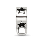 925 Sterling Silver Star Dangle Bead with Rhodium Finish, Antique Style