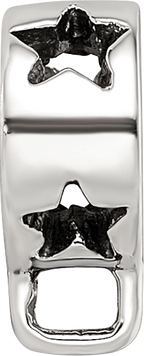 925 Sterling Silver Star Dangle Bead with Rhodium Finish, Antique Style