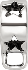 925 Sterling Silver Star Dangle Bead with Rhodium Finish, Antique Style