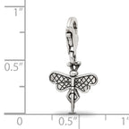 Sterling Silver 925 Antiqued Dragonfly Dangle Bead by Sophia Jewelers