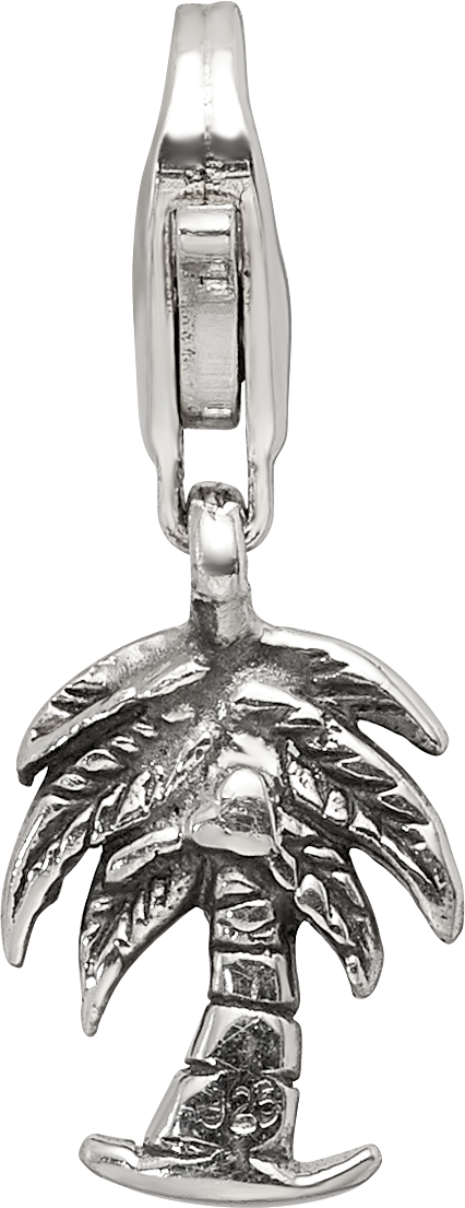 Sterling Silver Reflections Palm Tree Click-on for Bead