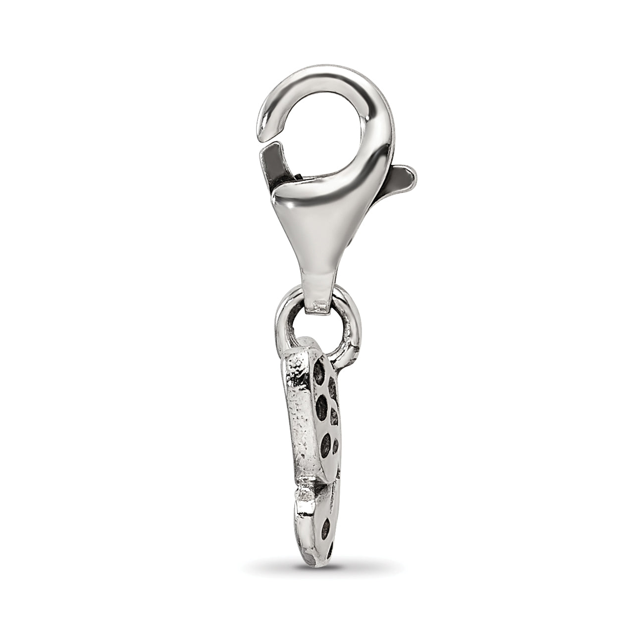 Sterling Silver 925 Antiqued Butterfly Dangle Bead Solid Casted Design Secondary image