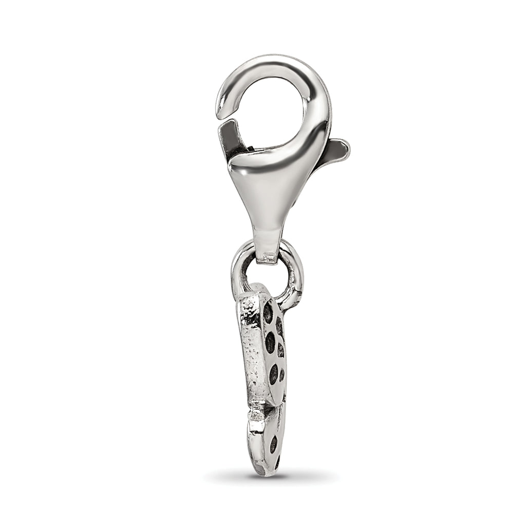 Sterling Silver 925 Antiqued Butterfly Dangle Bead Solid Casted Design