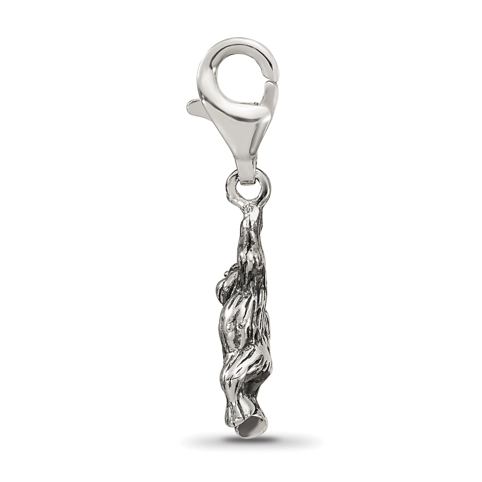 Sterling Silver 925 Antiqued Dangle Monkey Bead Charm Secondary image