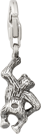 Sterling Silver 925 Antiqued Dangle Monkey Bead Charm