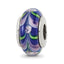 Sterling Silver Reflections Blue/Pink Hand-blown Glass Bead