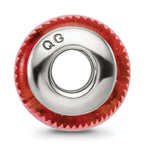 Sterling Silver 925 Antiqued Red Hand-Blown Glass Bead Elegant Craftsmanship