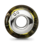925 Sterling Silver Hand-Blown Glass Bead with Antique Finish