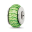 Sterling Silver Reflections Green Hand-blown Glass Bead