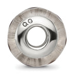 Sterling Silver 925 Antiqued Glass Bead with Hand-Blown Black Design