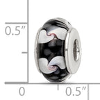 Sterling Silver 925 Hand-Blown Glass Bead with Antiqued Finish Elegant Design