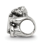 Sterling Silver Kids Letter A Bead with Polished Antiqued Finish