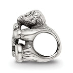 Sterling Silver 925 Kids Letter F Bead with Polished Antique Finish