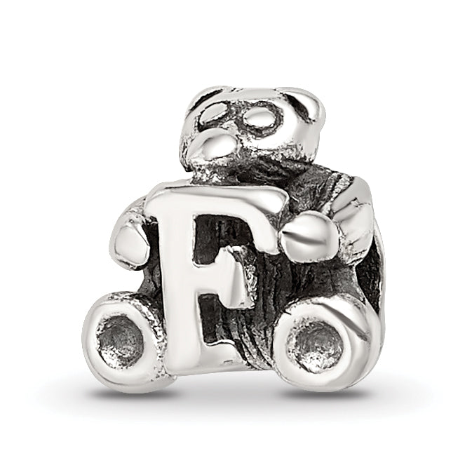 Sterling Silver Reflections Kids Letter F Bead Main image