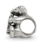 Sterling Silver 925 Kids Letter H Bead with Antique Polished Finish Solid Design