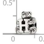 Sterling Silver 925 Kids Letter H Bead with Antique Polished Finish Solid Design