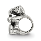 Sterling Silver 925 Antiqued Kids Letter J Bead with Polished Finish