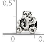 Sterling Silver 925 Antiqued Kids Letter J Bead with Polished Finish