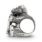 Sterling Silver 925 Kids Letter K Bead with Polished Antique Finish