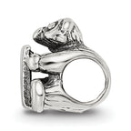 Sterling Silver 925 Antiqued Kids Letter N Bead Solid Finish
