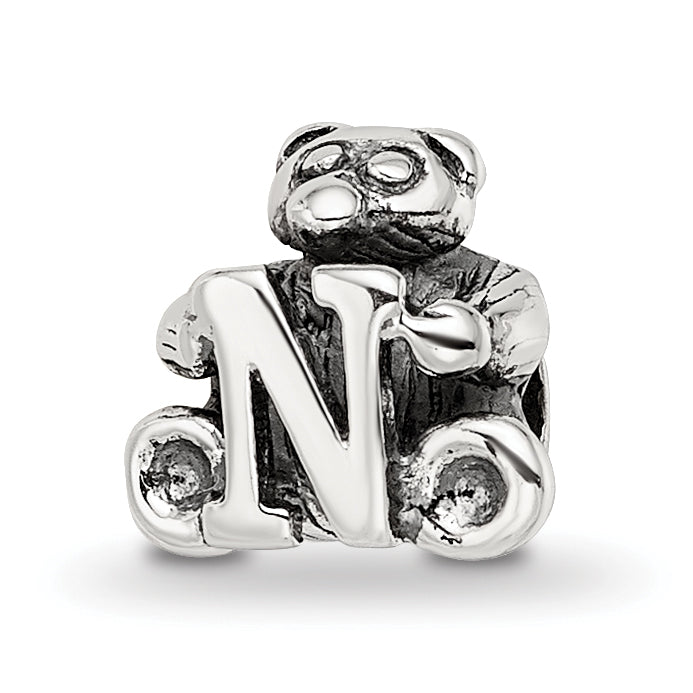Sterling Silver Reflections Kids Letter N Bead Main image