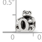 Sterling Silver 925 Kids Letter O Bead with Polished Antique Finish