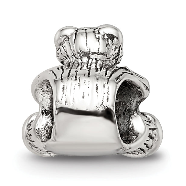 Sterling Silver 925 Antiqued Kids Letter P Bead with Polished Finish