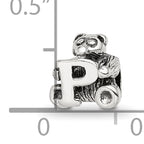 Sterling Silver 925 Antiqued Kids Letter P Bead with Polished Finish