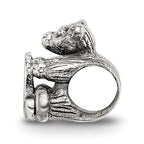 Sterling Silver 925 Kids Letter Q Bead with Antiqued Finish Solid Style