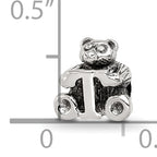 Sterling Silver 925 Antiqued Kids Bead with Polished Finish Letter T