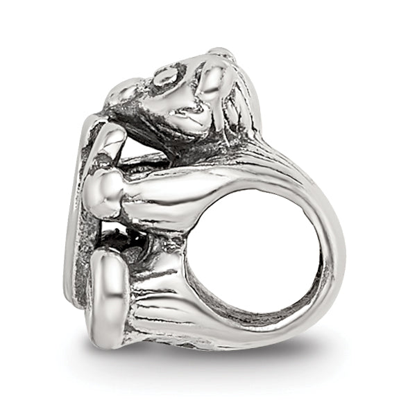 Sterling Silver 925 Kids Bead with Polished Antiqued Finish Solid