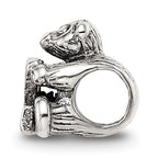Sterling Silver 925 Kids Letter Z Bead with Polished Antique Finish