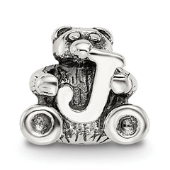 Sterling Silver Reflections Kids Letter J Bead