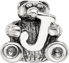 Sterling Silver Reflections Kids Letter J Bead