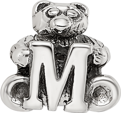 Sterling Silver Reflections Kids Letter M Bead
