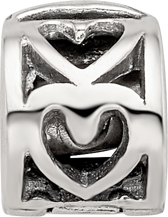 Sterling Silver 925 Heart Clip Bead with Polished Antique Finish for Kids