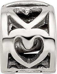 Kids Collection Sterling Silver Reflections Heart Pattern Clip Bead