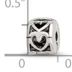 Sterling Silver 925 Heart Clip Bead with Polished Antique Finish for Kids