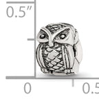 Sterling Silver 925 Kids Owl Clip Bead with Antiqued Finish