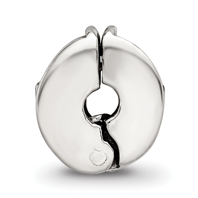 Sterling Silver Kids Floral Clip Bead with Antiqued Finish by Sophia Jewelers Secondary image