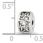 Sterling Silver Kids Floral Clip Bead with Antiqued Finish by Sophia Jewelers