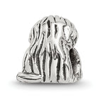 Sterling Silver 925 Kids Puppy Bead with Antiqued Finish Solid Style