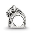 Sterling Silver 925 Antique Kids Kitten Bead Solid Casted Charm