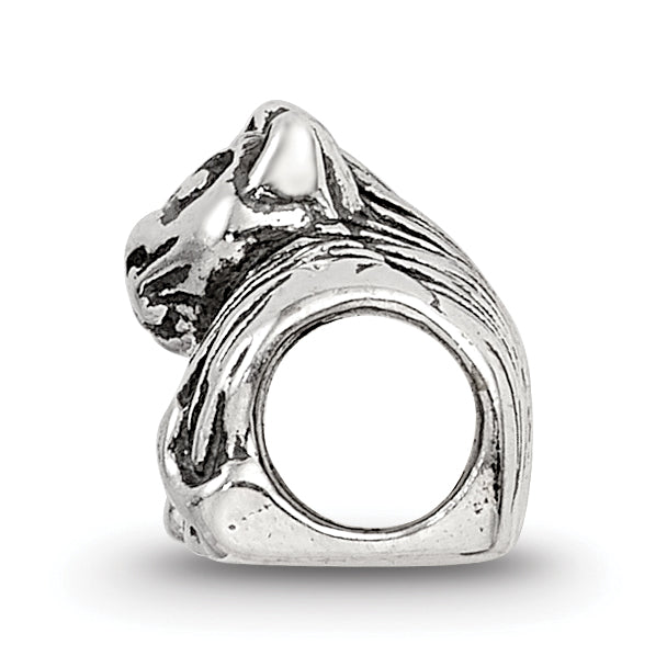 Sterling Silver 925 Antique Kids Kitten Bead Solid Casted Charm
