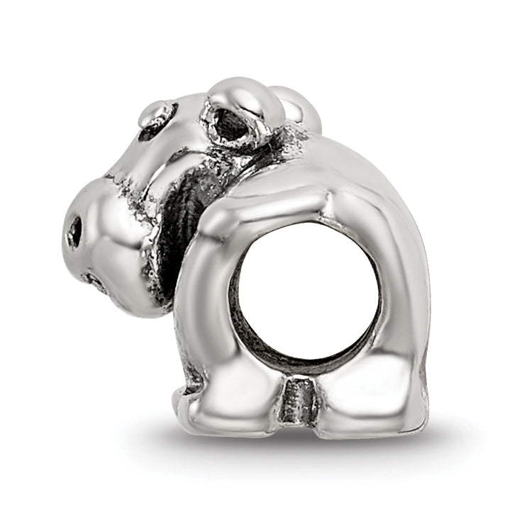 Sophia Jewelers Sterling Silver Kids Hippo Bead with Antiqued Finish 925 Secondary image